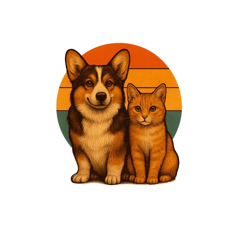 Corgi and cat