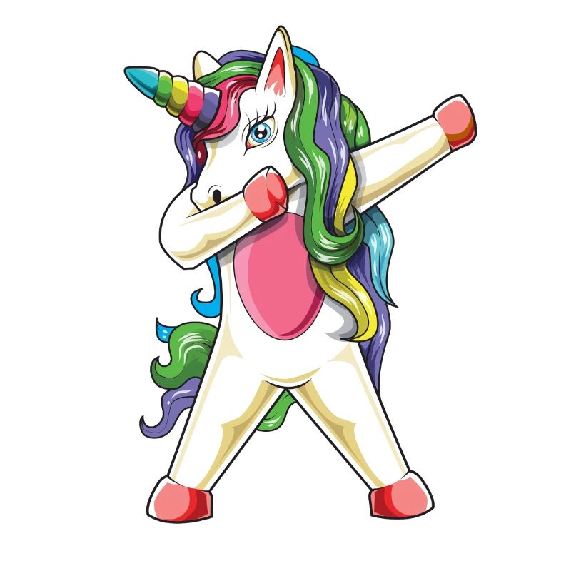 Funny Dabbing Unicorn Rainbow Magical Dance