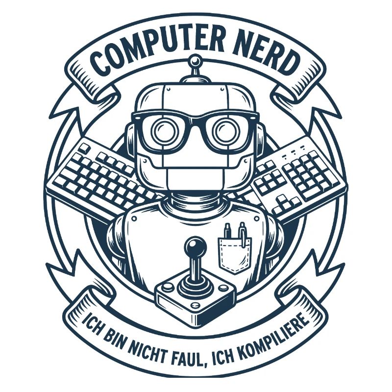 Computer Nerd Roboter Logo