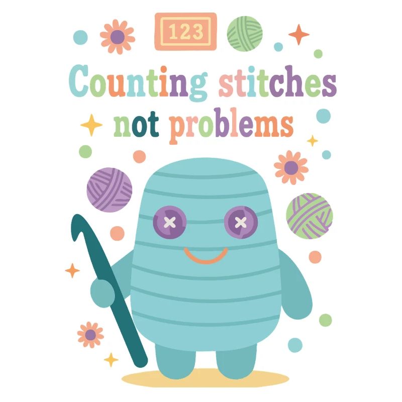 Counting Stitches Not Problems Funny Crochet Lover