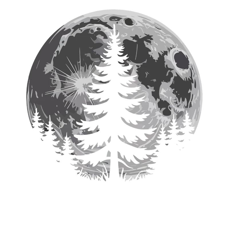 Moon Forest Silhouette