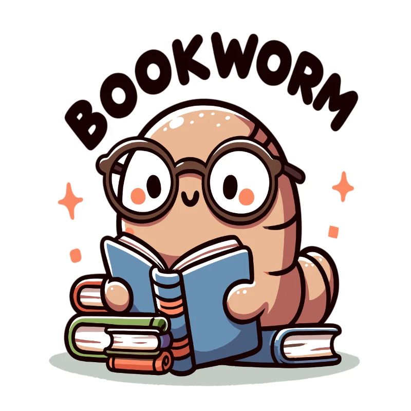 Spectacle bookworm while reading