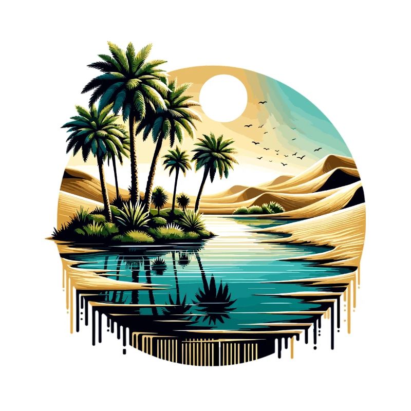Desert Palm Tree at Ocean Circle