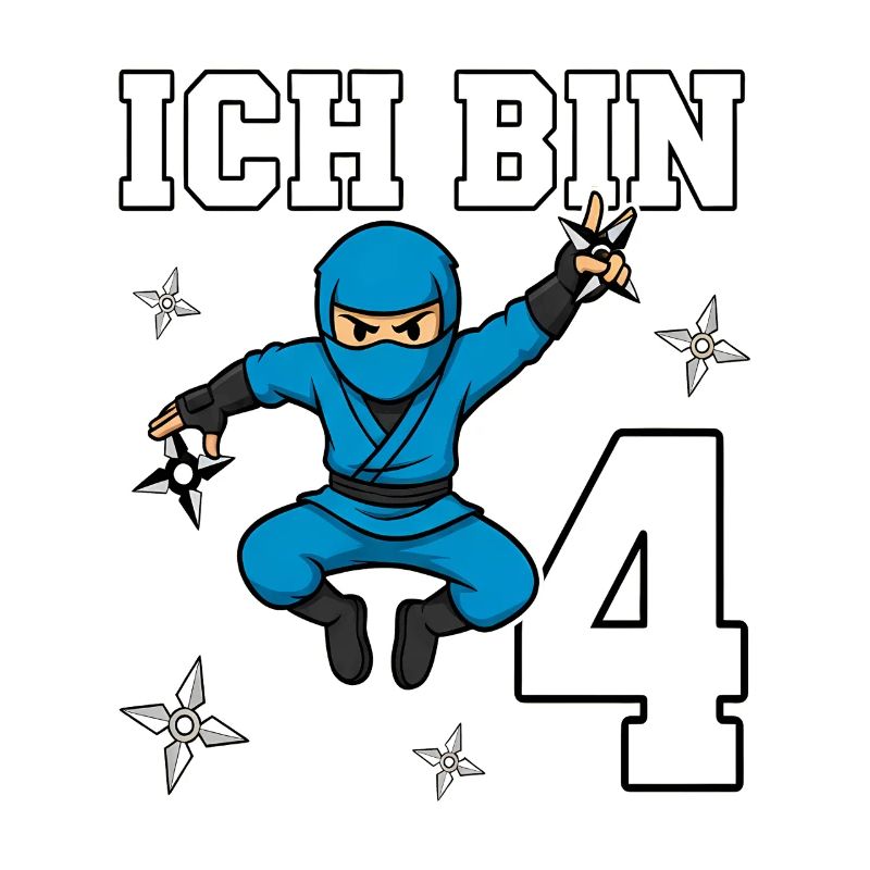Je suis 4 Ninjas 4e anniversaire Blue Karaté