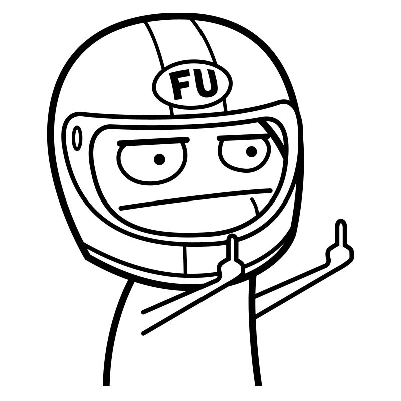 FU Meme with motorcycle helmet (colors can be changed)