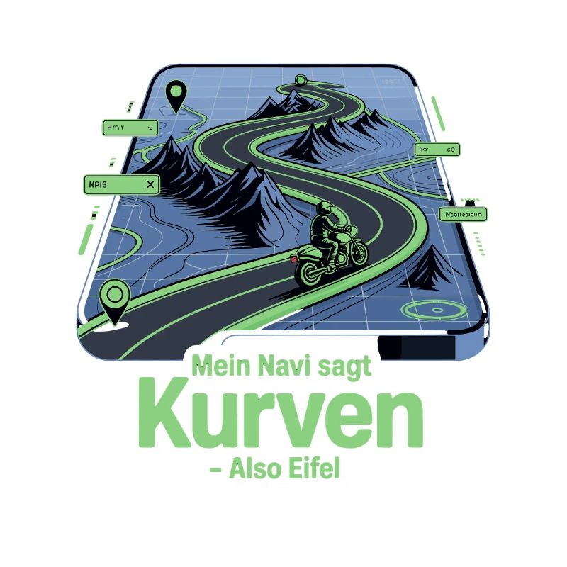 My navigation system says curves so Eifel motorcycle saying
