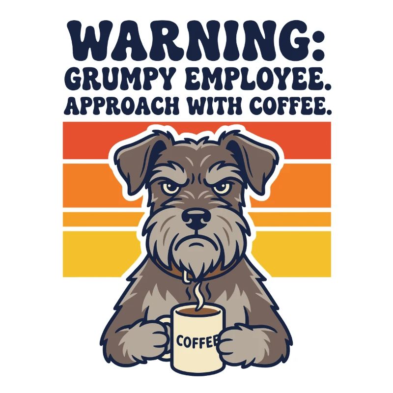 Warning Grumpy Employee Approach With Coffee