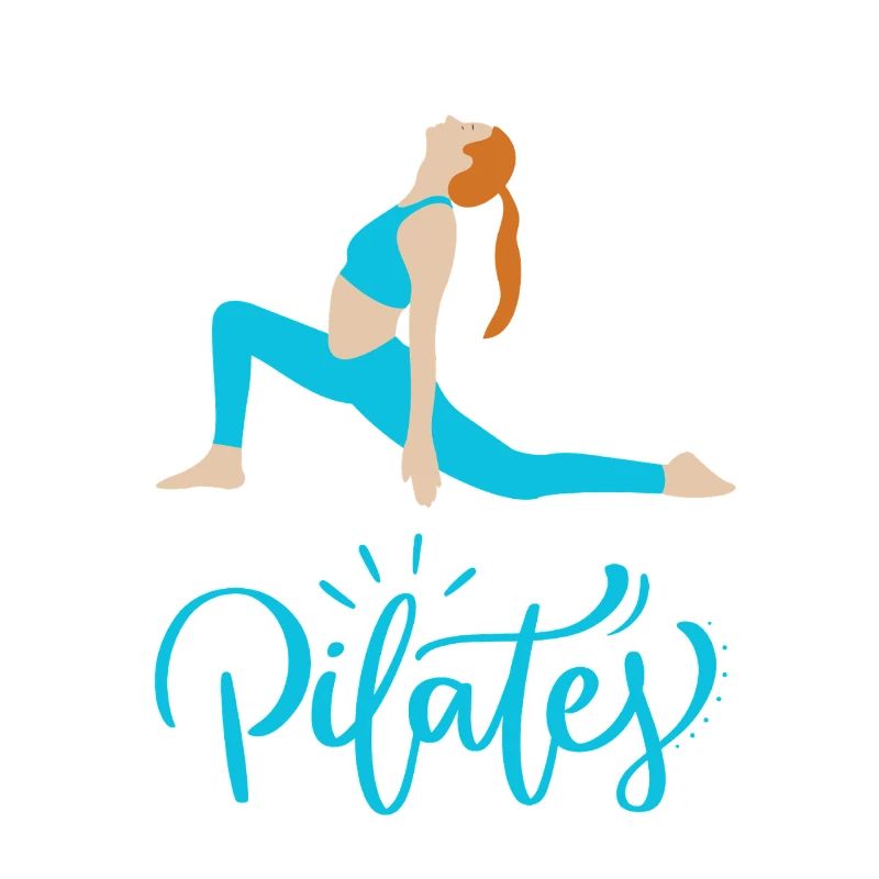 Pilates in Motion Blue Silhouette