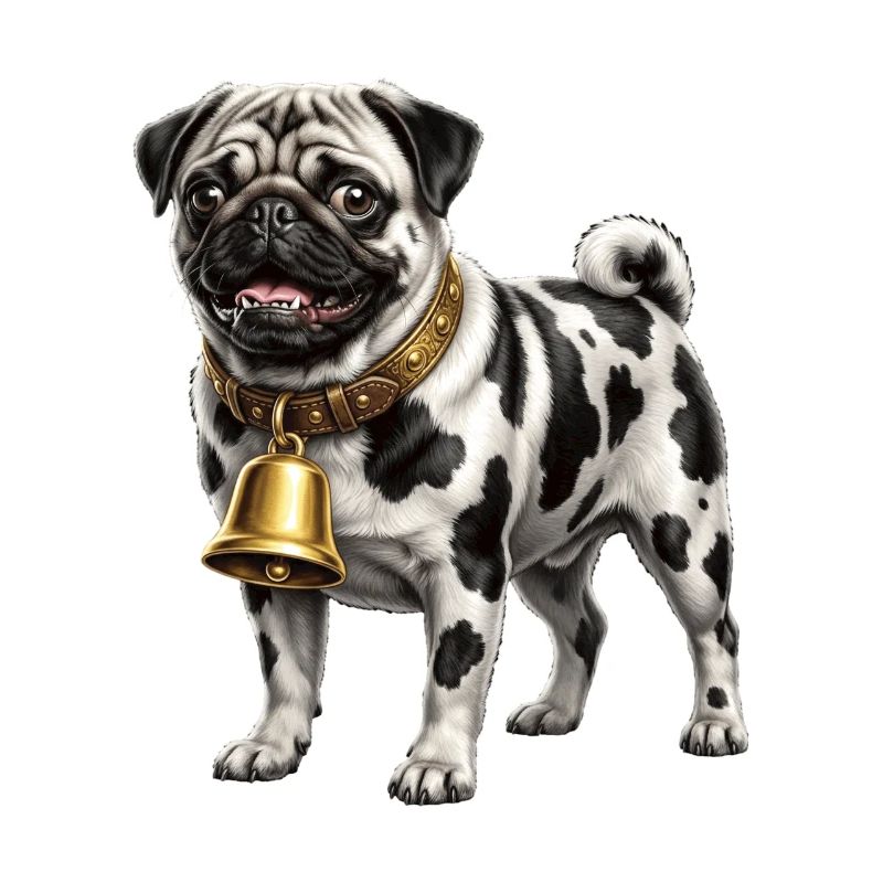 Funny Mixed Dog Cow Pattern Pug