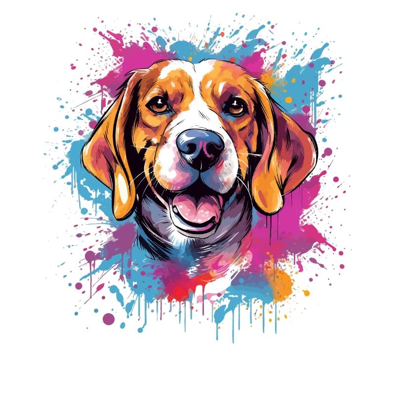 Bunter Beagle Splash Art Dog