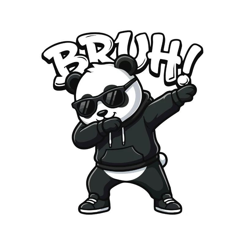 Bruh Panda Dabbing Cool Panda Bär Lustig