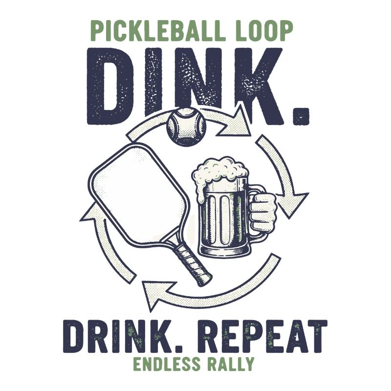 Pickleball Funny Player Dink Drink Repeat Play