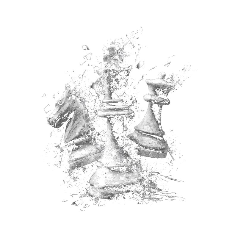 Chess Pieces Explosion Design Dynamic Board