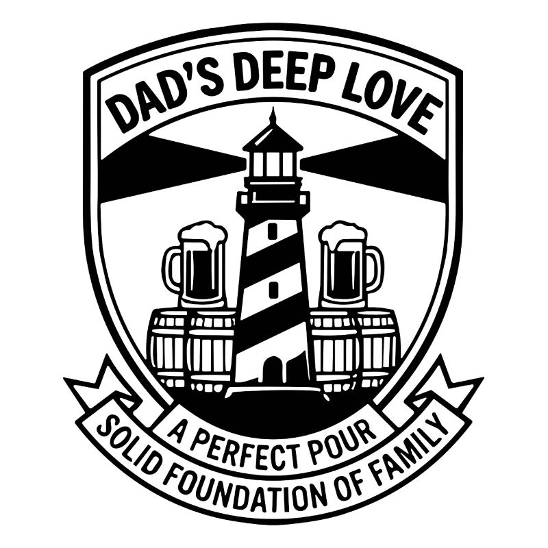 Dad's Deep Love Father's Day Lighthouse Beer Crest