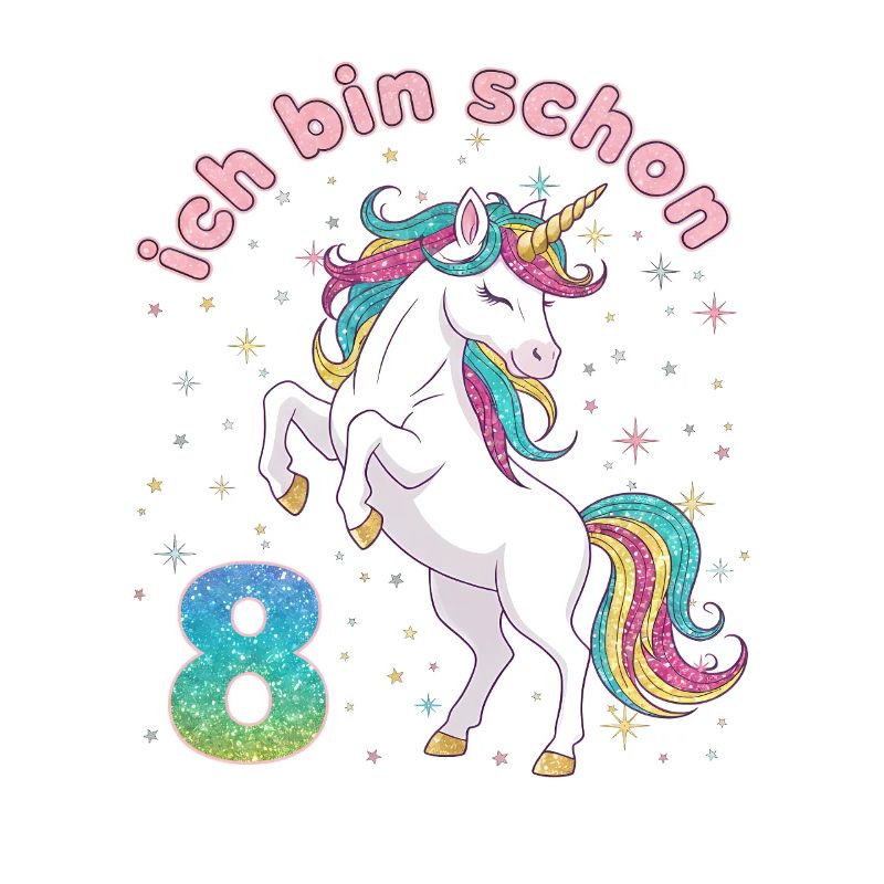 8. Geburtstag Einhorn Mädchen Ich bin schon 8