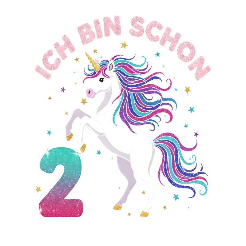 2. Geburtstag Einhorn Mädchen Ich bin schon 2
