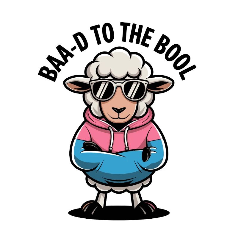 BAA-D TO THE BOOL COOL Nerdy Sheep for