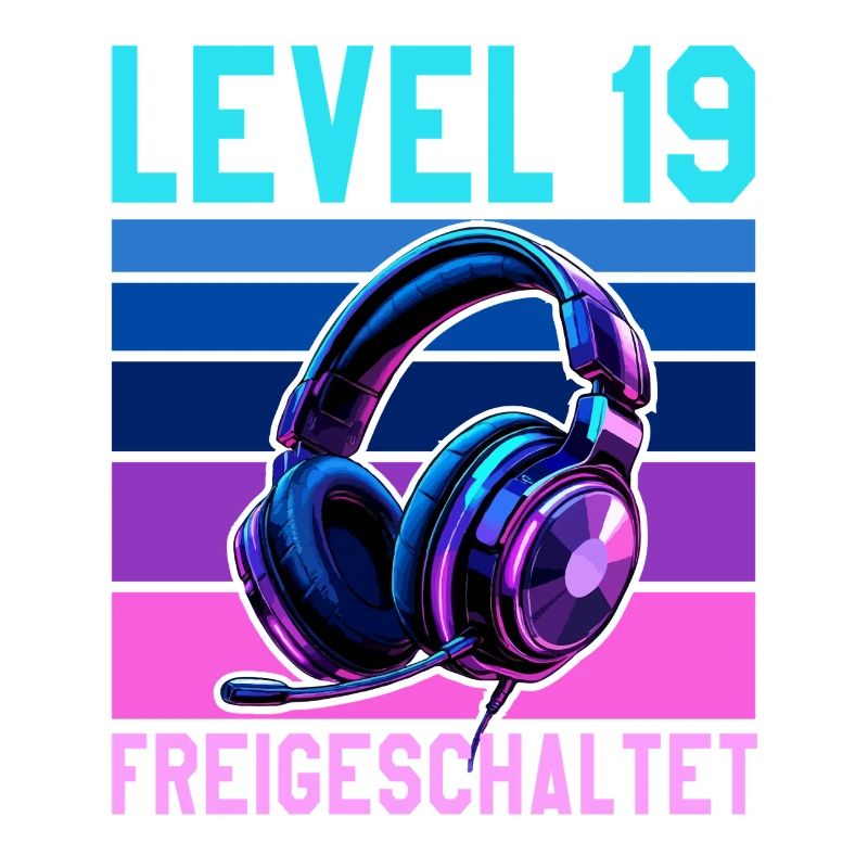 19. Geburtstag Junge Mädchen Gamer Level 19