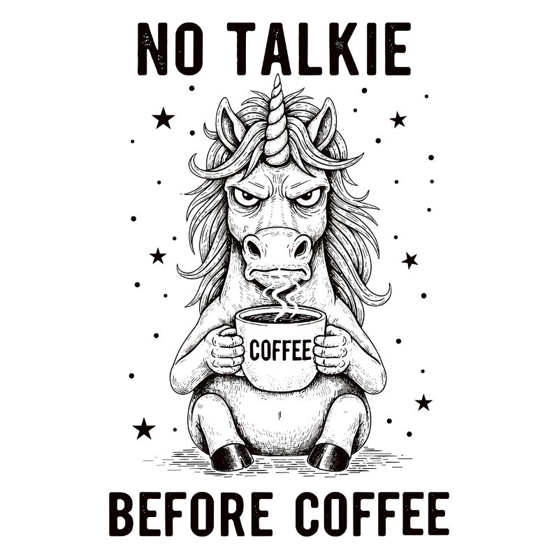 Pas de conversation devant une licorne amoureuse du café