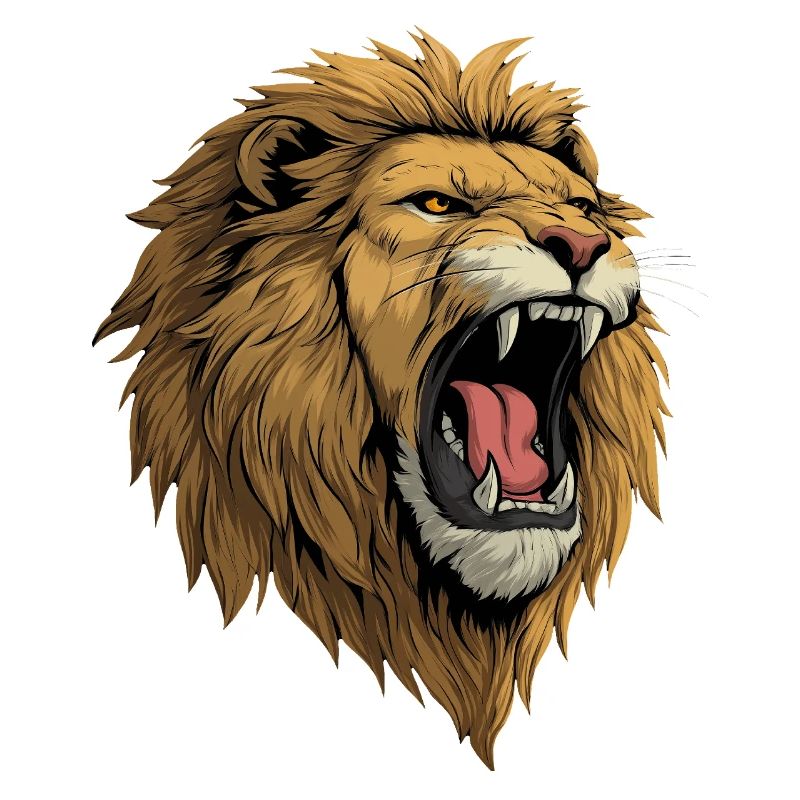 Lion's head roaring