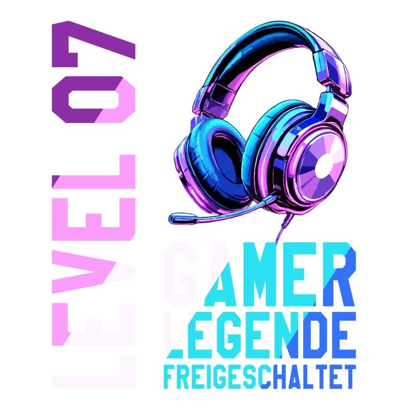 7. Geburtstag Junge Mädchen Gaming Level 7 Jahre