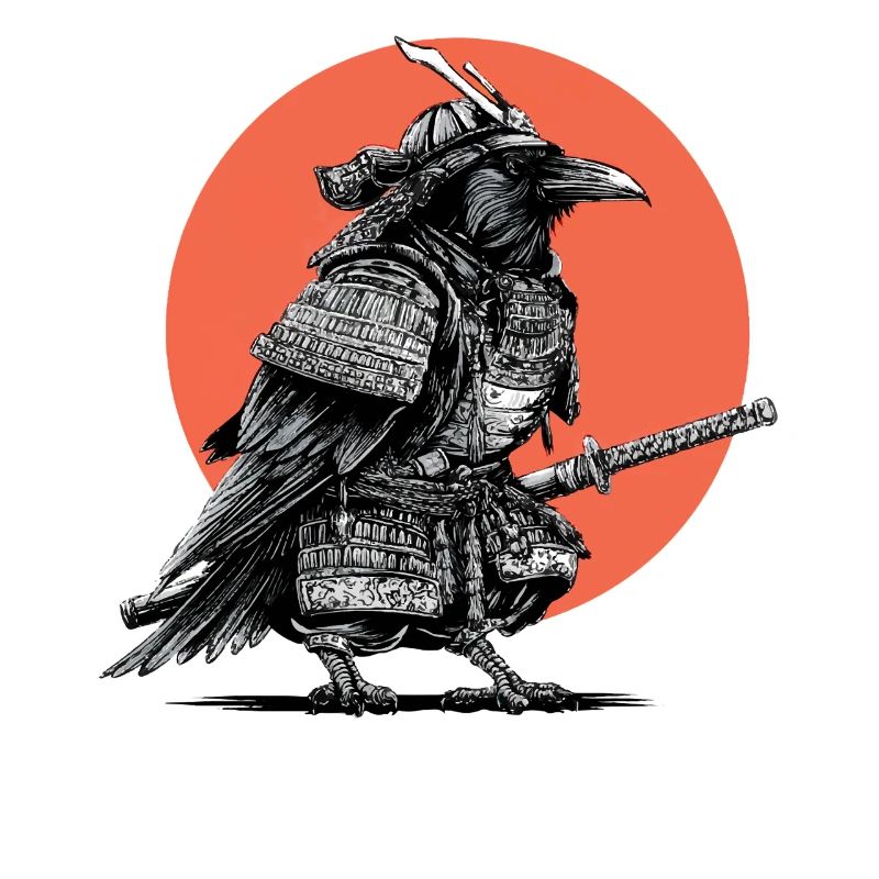 Corbeau Samouraï en armure