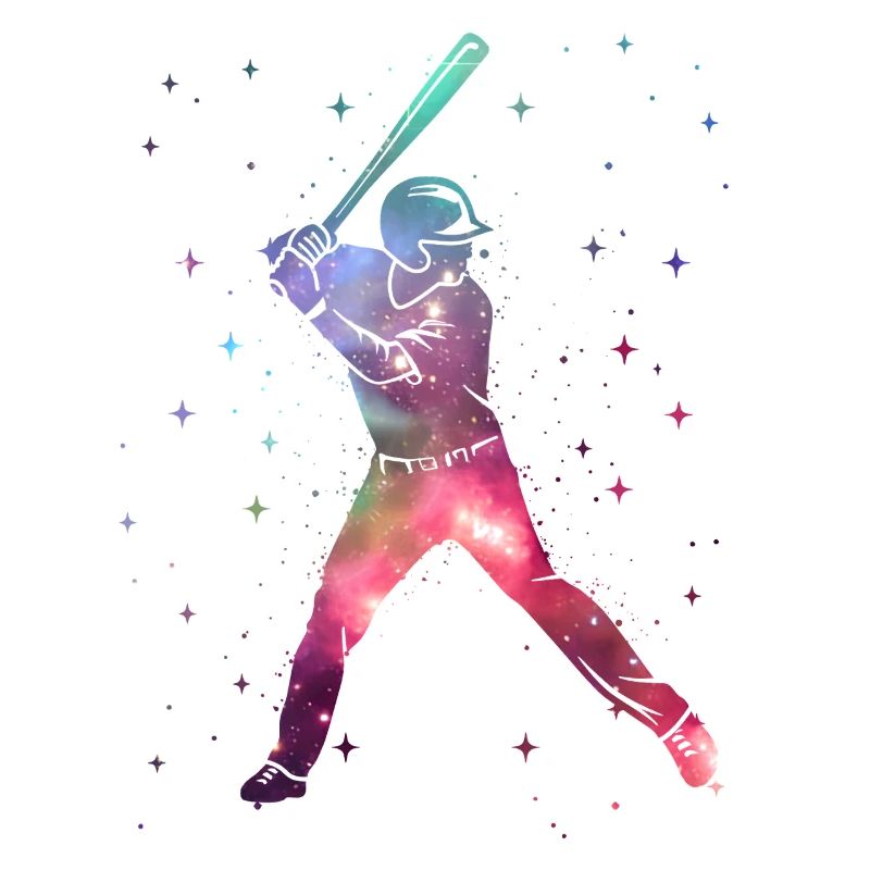 Baseball Player Kids Outer Space Baseball Player