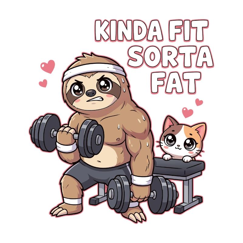 Kinda Fit Sorta Fat Sloth Weightlifting