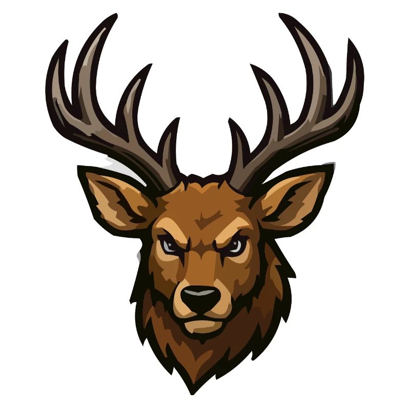 Forest deer head illustration