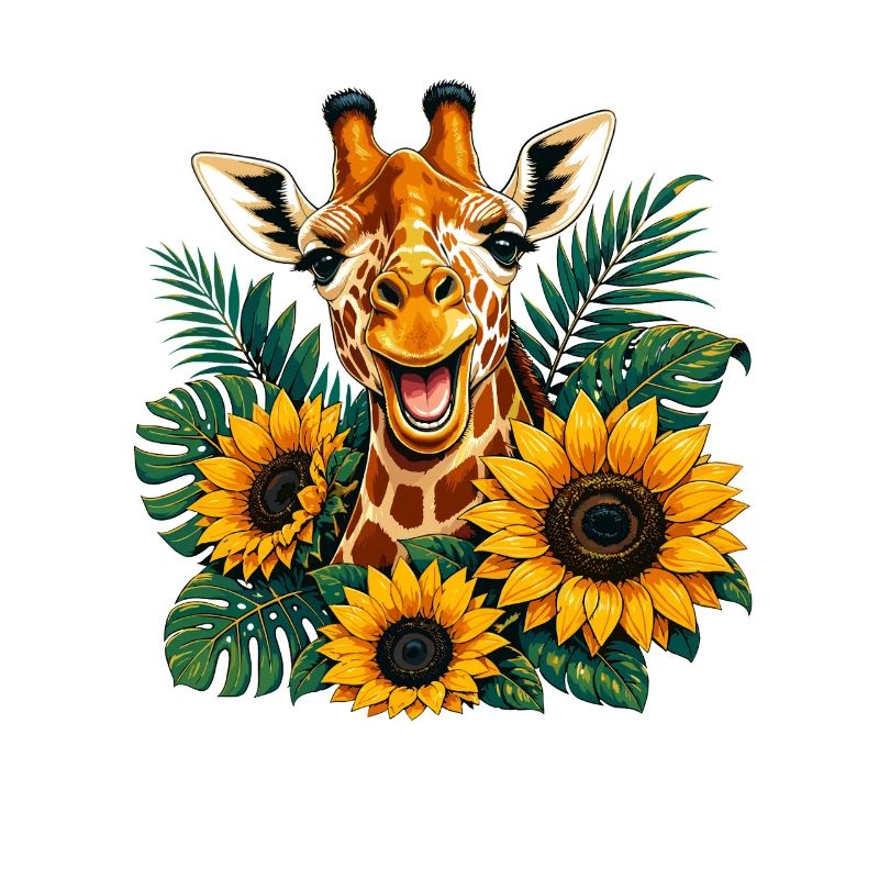 Giraffe in sunflower magic
