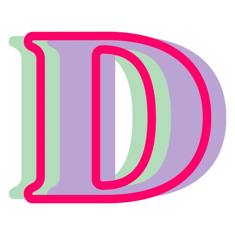 Lettre d multicolore - idée cadeau original