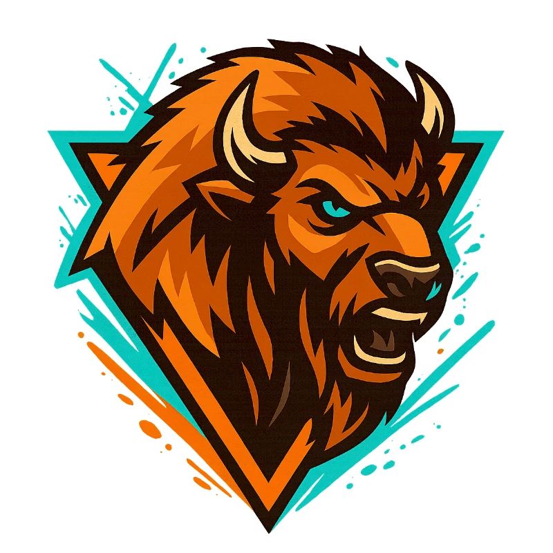 Bear Storm Logo Orange Turquoise