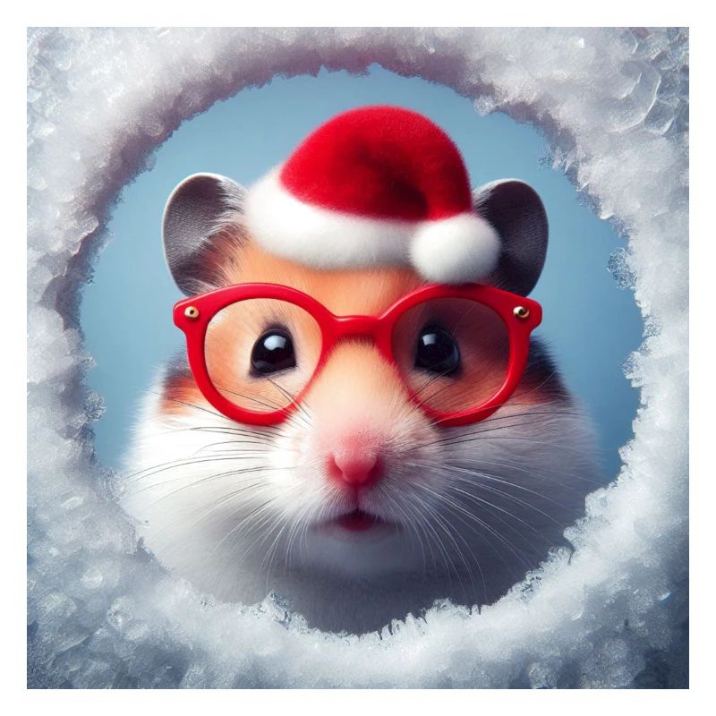 Hamster als Weihnachtsmann