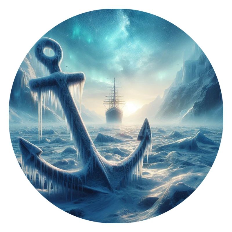 Anker und Schiff Eis Landschaft