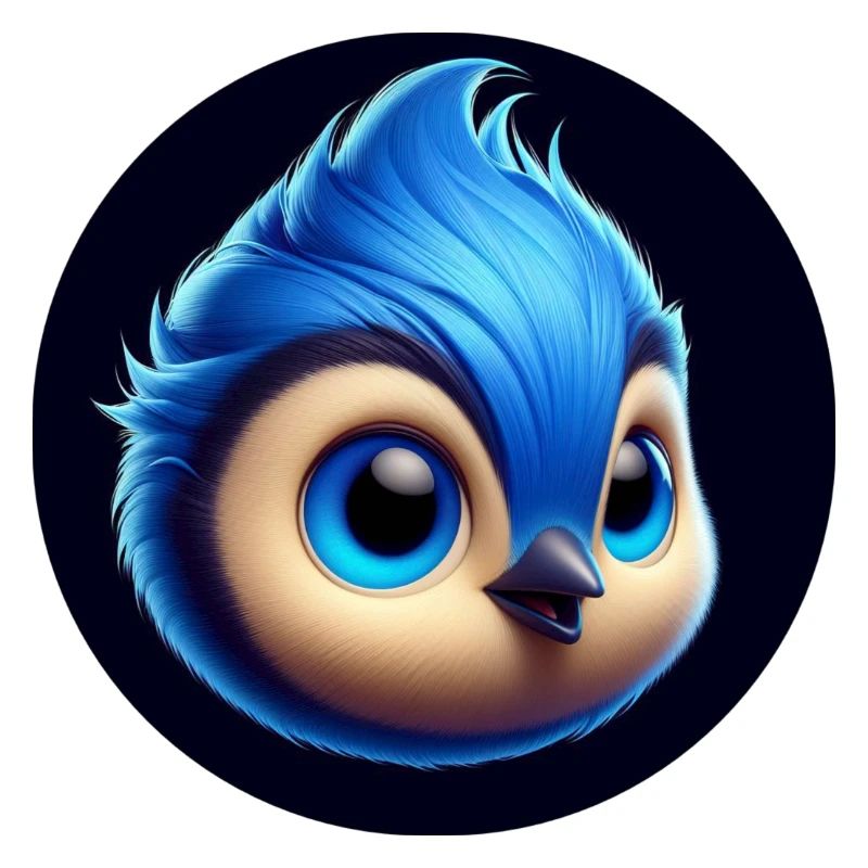 Comic Bird Bleu Bleu