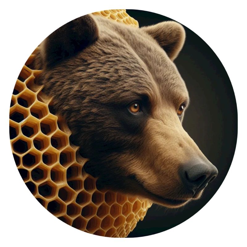 Brown Bear in Bee Honeycomb