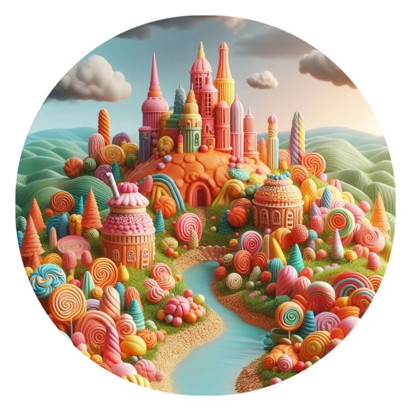 Candy World Landschaft bunt Animation