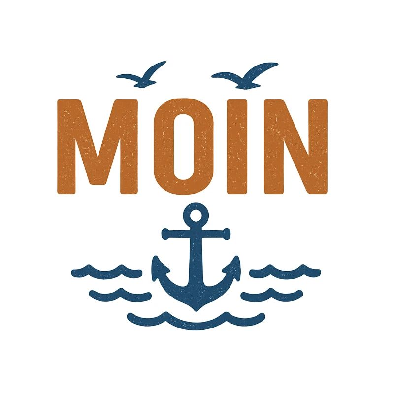 Conception de moin maritime avec ancre et oiseaux
