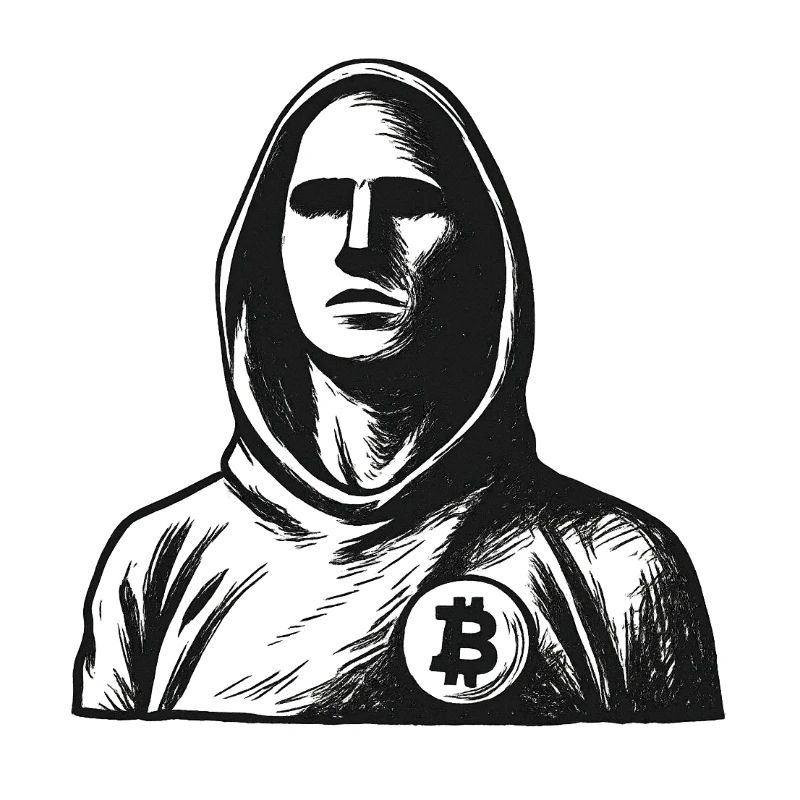 Anonymer Hacker mit Bitcoin-Logo