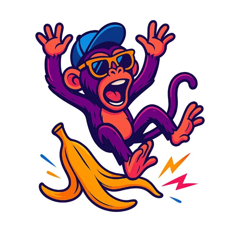 Neon monkey with banana