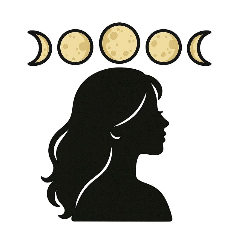 Silhouette avec phases de lune