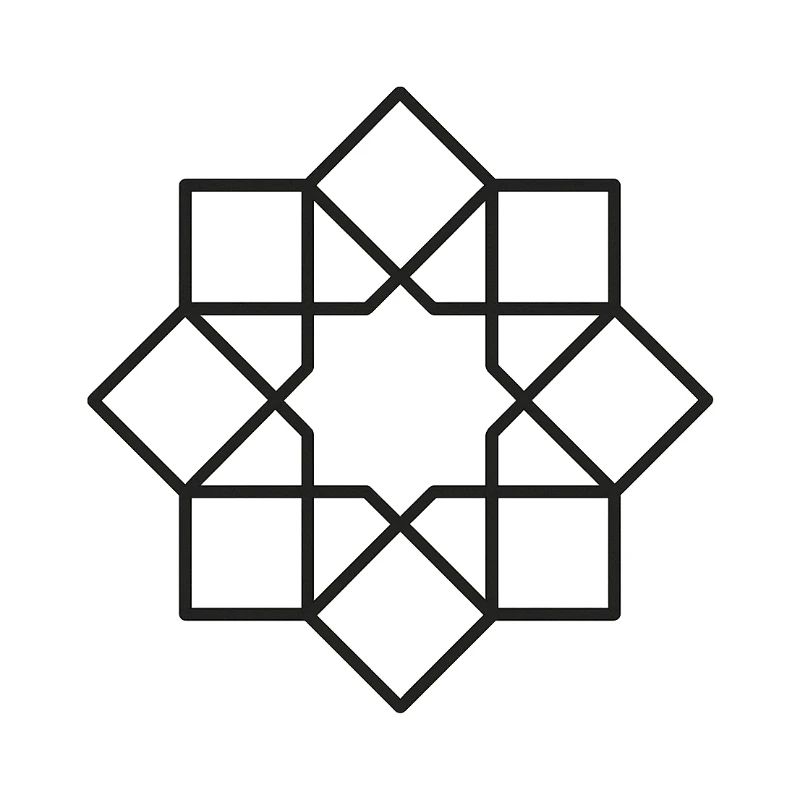 Geometric Square Star Circle Pattern
