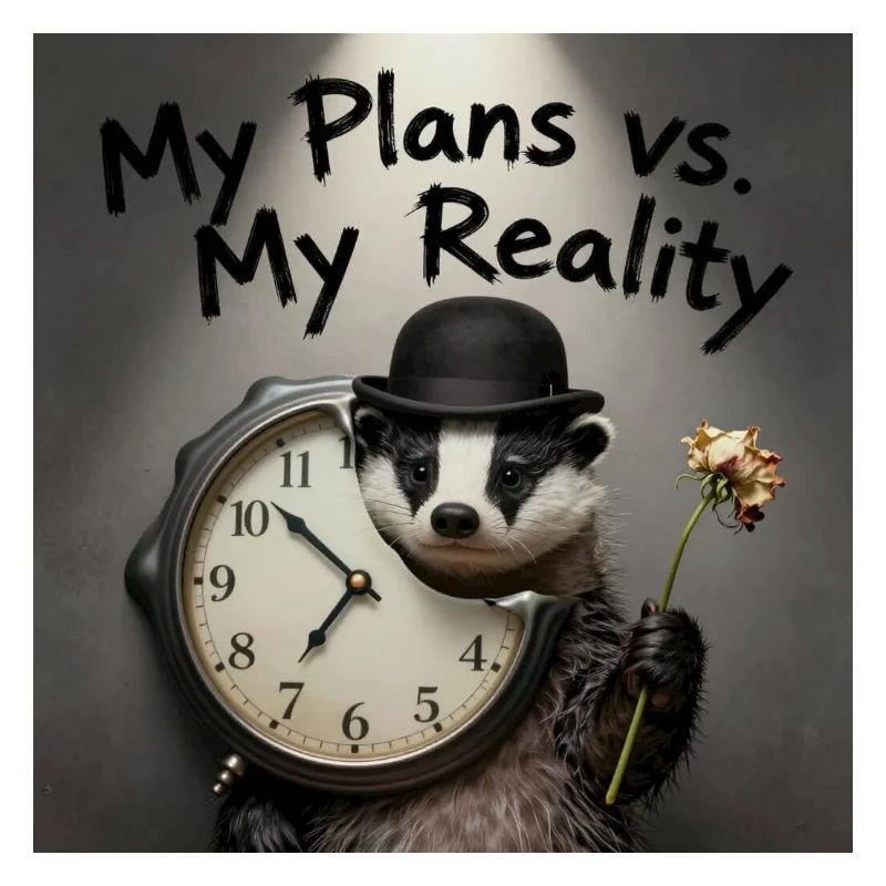 My Plans vs Reality – Badger with Clock