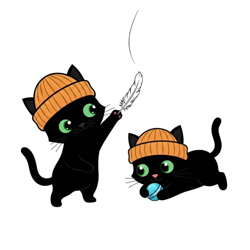 Two cute kittens playing. Unique.