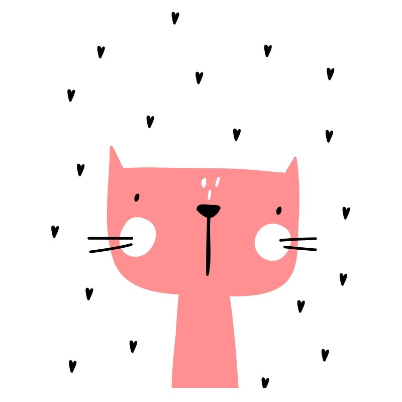 Chat avec des coeurs
