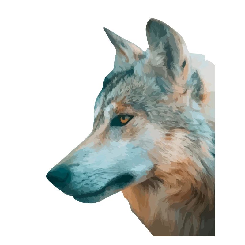 Wolfs Kopf Aquarellprint