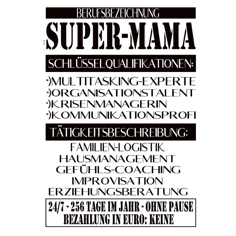 Super Mama – Description du poste avec humour