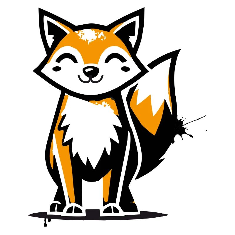 Modern fox in stencil graffiti design