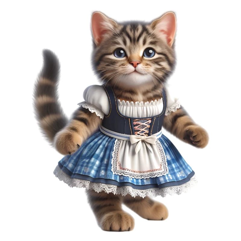 Mignon petit chat en dirndl