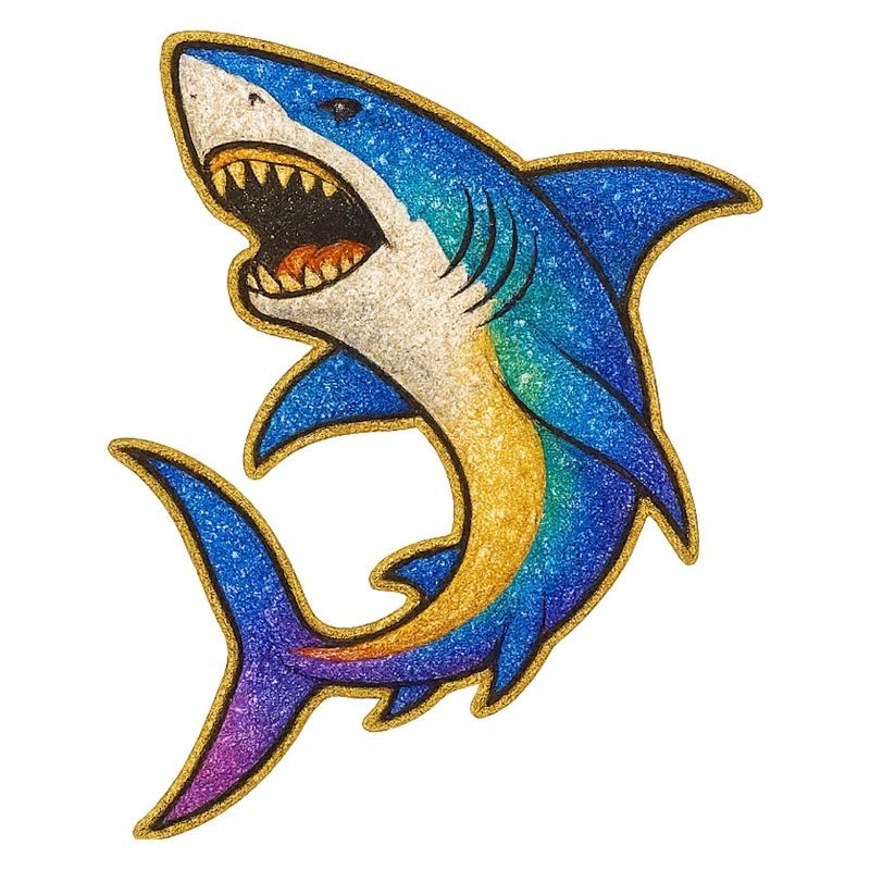 Requin | Requin arc-en-ciel Patch Art